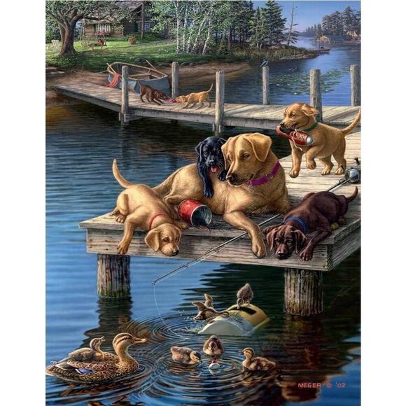 Buffalo Games Dog Days Summer School 750 pc Jigsaw Puzzle - Picture 2 of 10